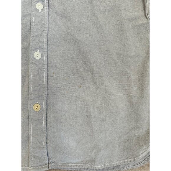 Allsaints Gray Button-Up Shirt With 3/4 Sleeves & Dual Chest Pockets - Size S - Picture 3 of 6